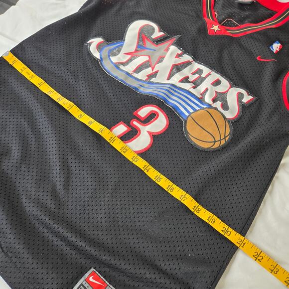 Nike NBA Rare "Jester" Jersey Throwback Allen Iverson 3 Sixers S length +2 black - Picture 8 of 11